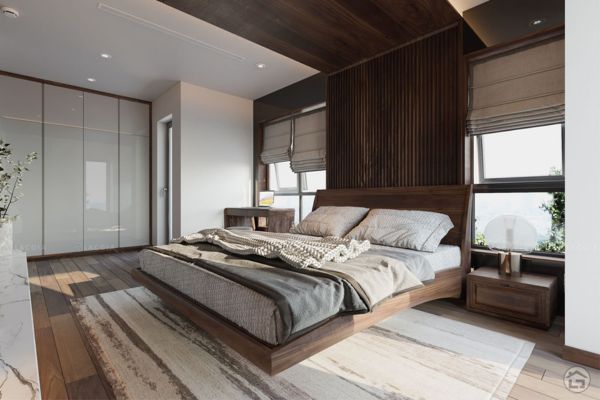 trần phòng ngủ master sử dụng vật liệu thạch cao