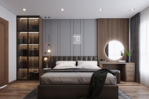 Chị Mai chọn thiết kế phòng ngủ trần thạch cao phẳng